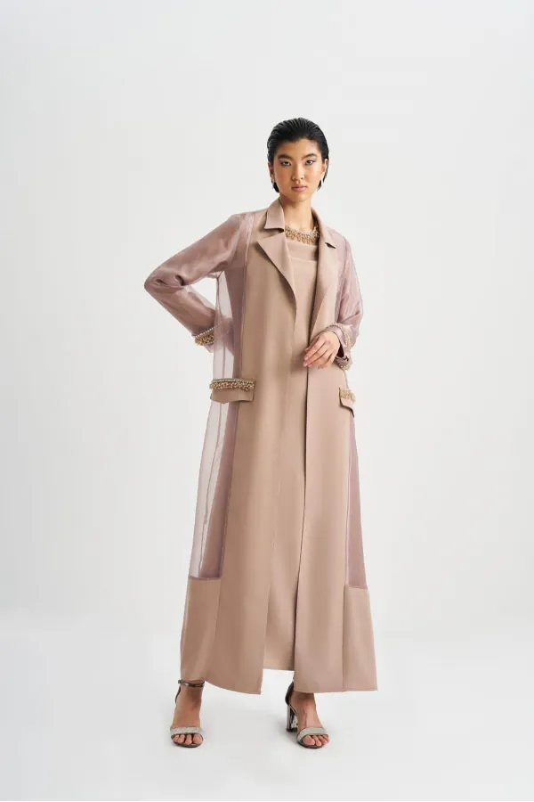 Edna Organze Abaya VİZON