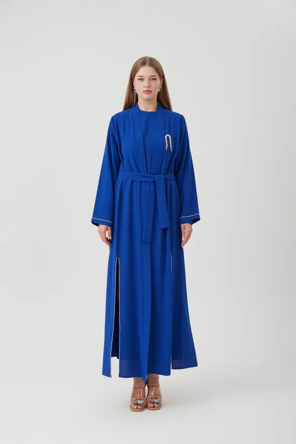 ETEĞİ PARÇALI ZİNCİRLİ ABAYA SAKS