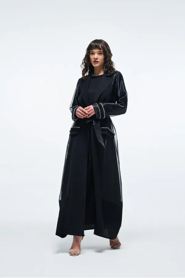 Edna Organze Abaya SİYAH