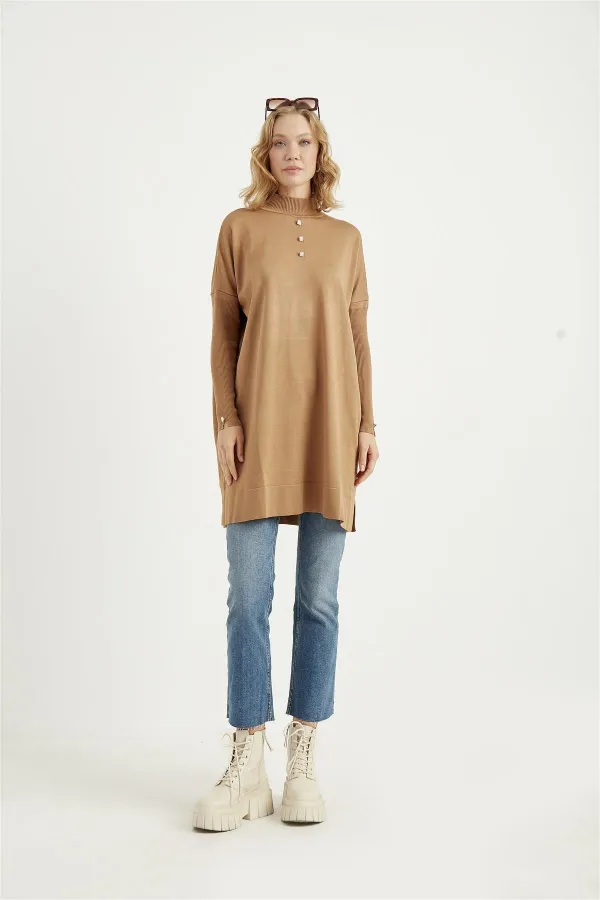 roza merserize tunik CAMEL