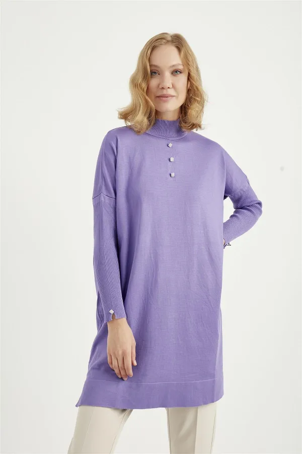 roza merserize tunik lila