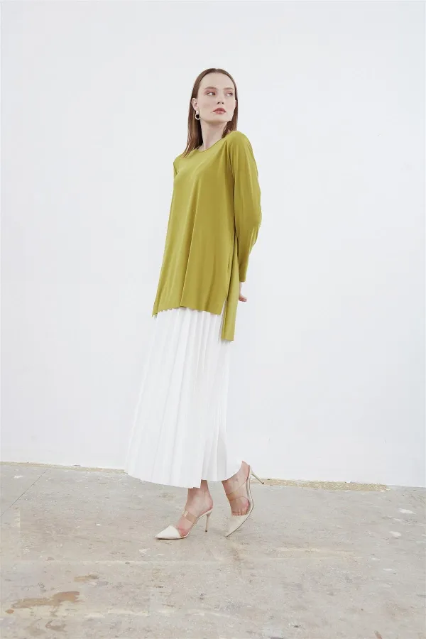 Joyce Basic Tunik YAĞ YEŞİLİ
